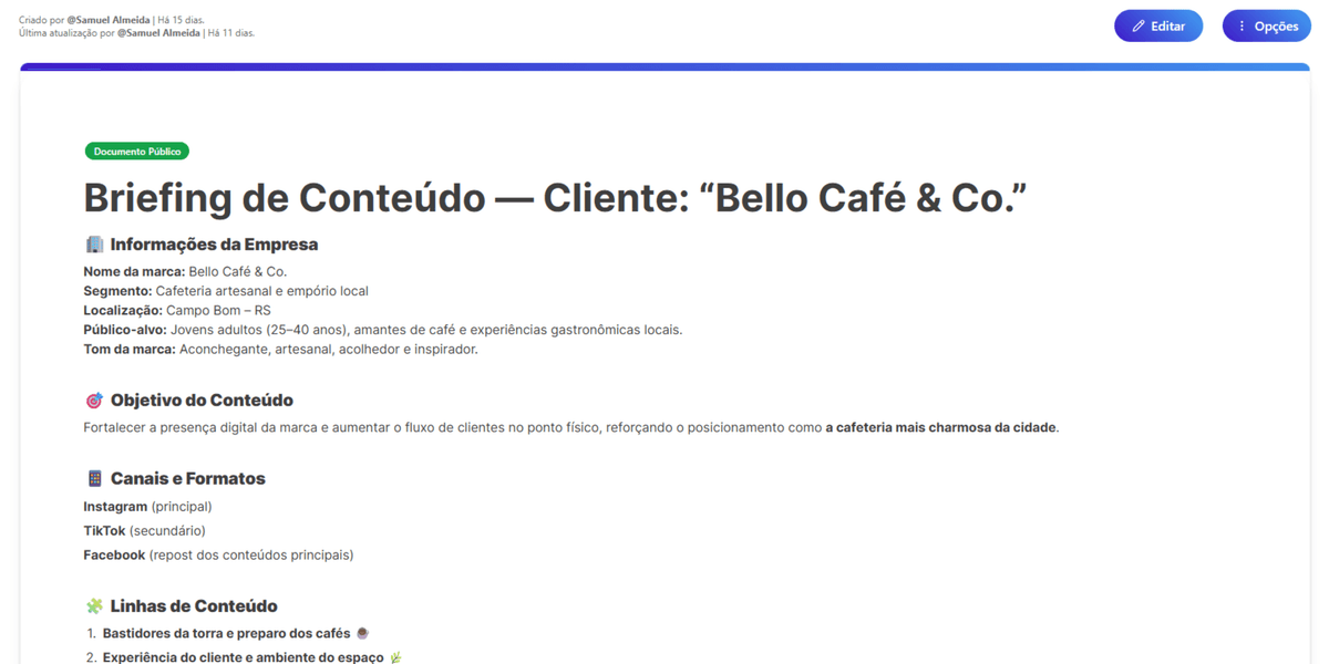 Demonstração documentos